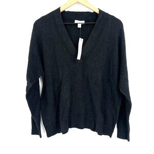 NEW Topshop v-neck oversized ribbed lightweight sweater black‎ classic top 4 6